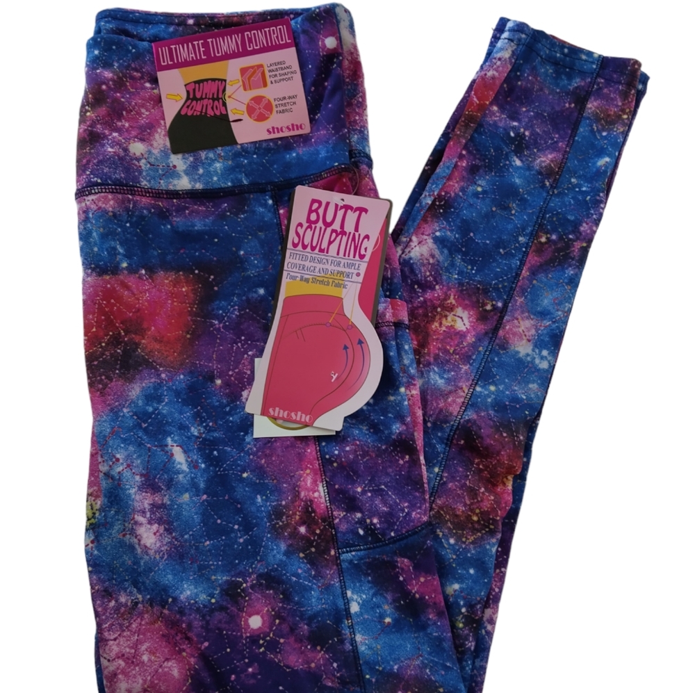 High waist Athletic workout yoga Galaxy Leggings